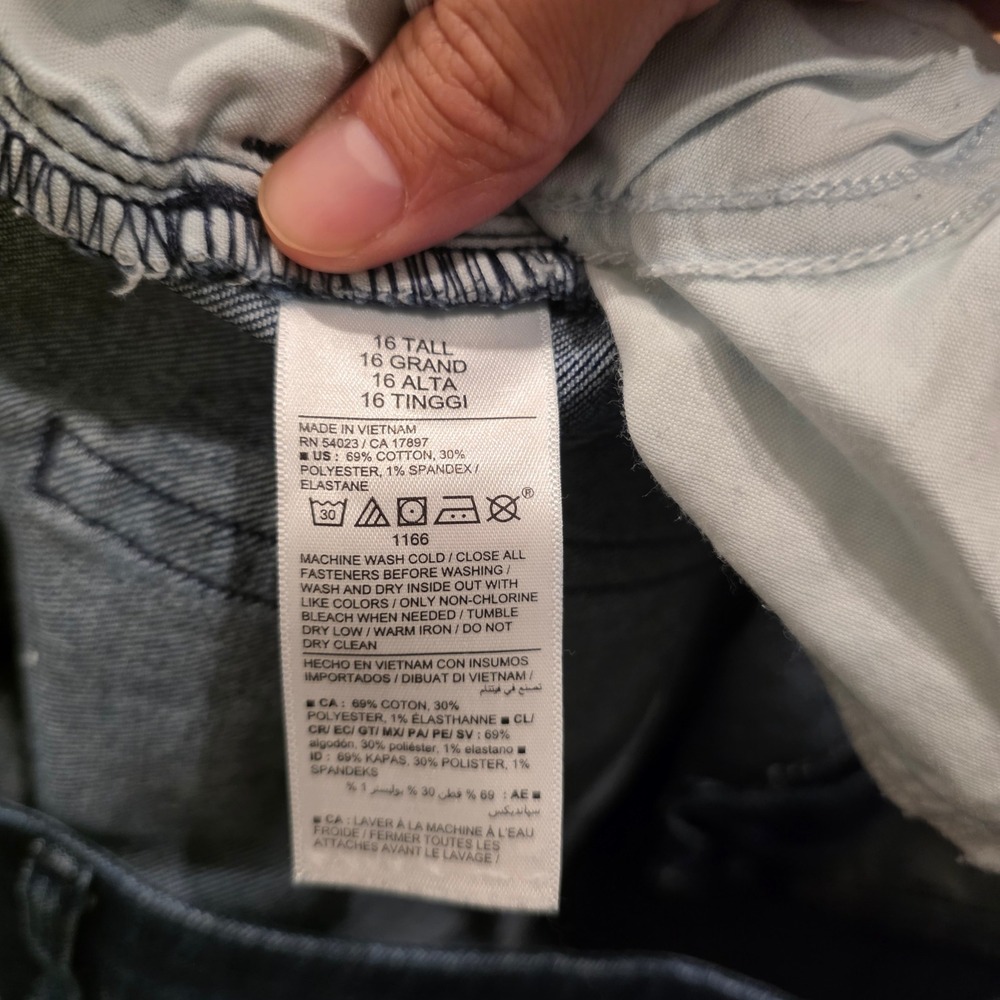 Old Navy Wow Wide Leg Jeans Womens 16 Tall Dark Wash High Rise Denim Tall Girl - Picture 3 of 9